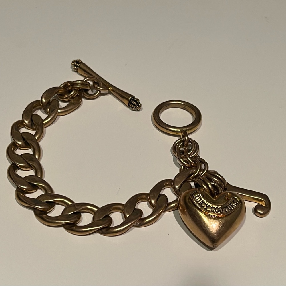 Juicy Couture Gold Heart Charm Bracelet